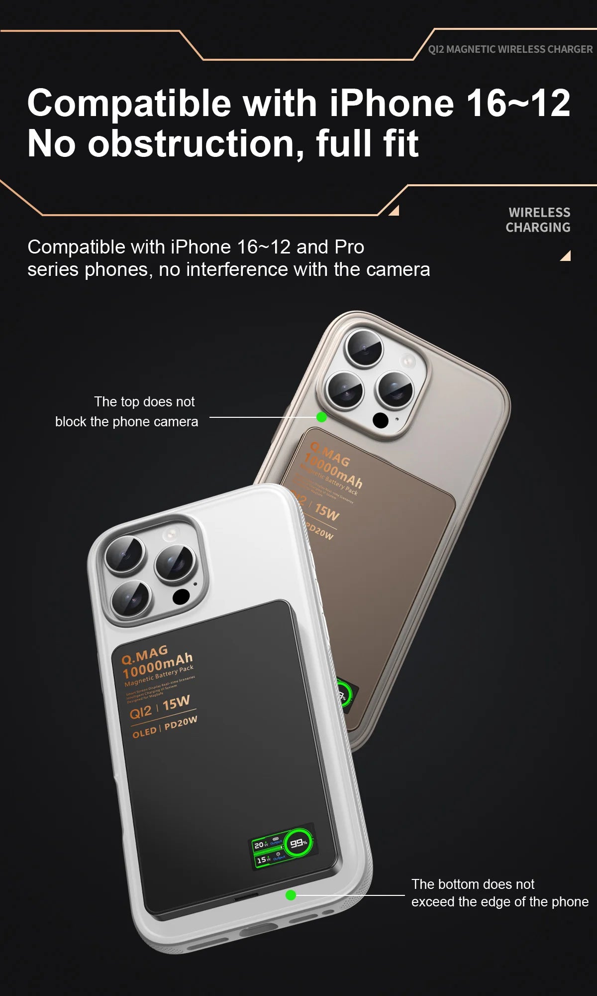 Magnetic 3-in-1 Wireless Power Bank | Fast Charging & LCD Display | For iPhone & Apple Watch & AirPods