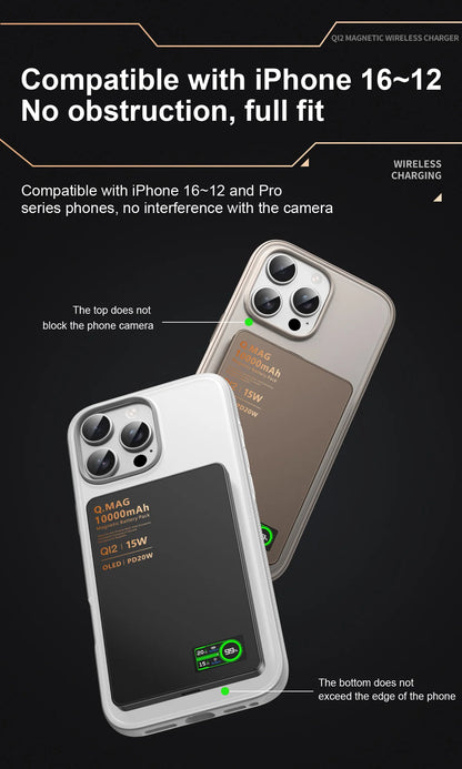 Magnetic 3-in-1 Wireless Power Bank | Fast Charging & LCD Display | For iPhone & Apple Watch & AirPods