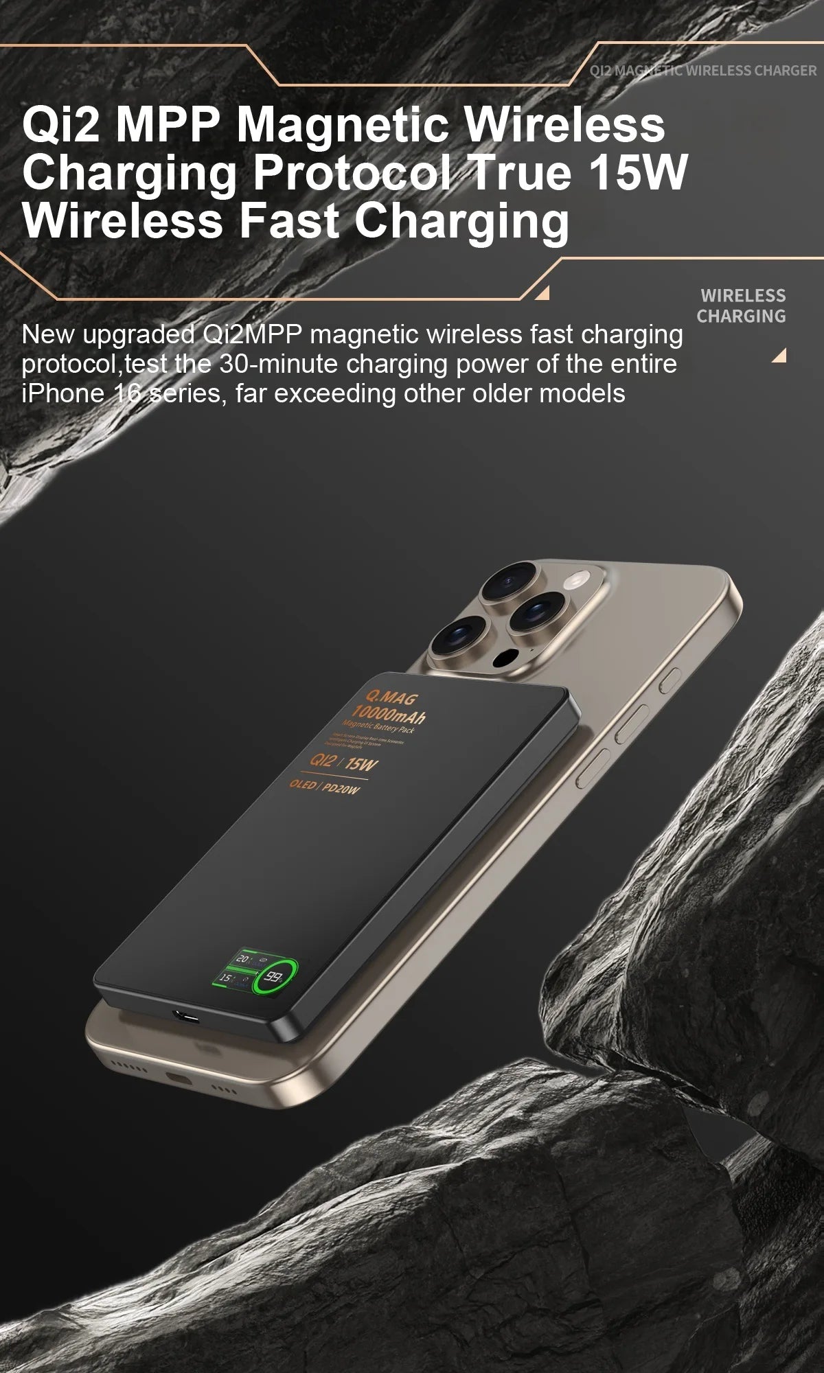 Magnetic 3-in-1 Wireless Power Bank | Fast Charging & LCD Display | For iPhone & Apple Watch & AirPods