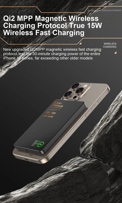 Magnetic 3-in-1 Wireless Power Bank | Fast Charging & LCD Display | For iPhone & Apple Watch & AirPods