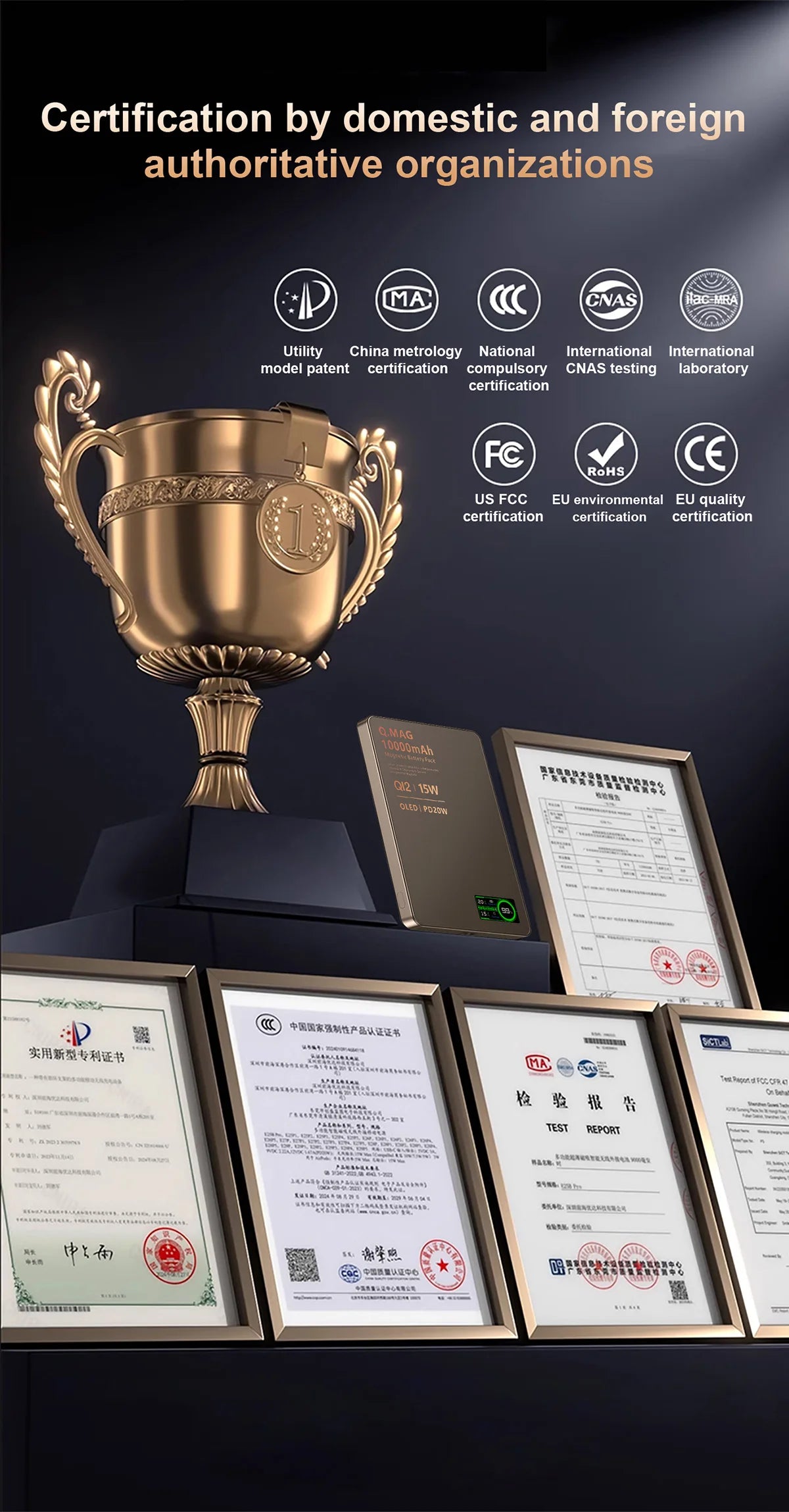 Magnetic 3-in-1 Wireless Power Bank | Fast Charging & LCD Display | For iPhone & Apple Watch & AirPods