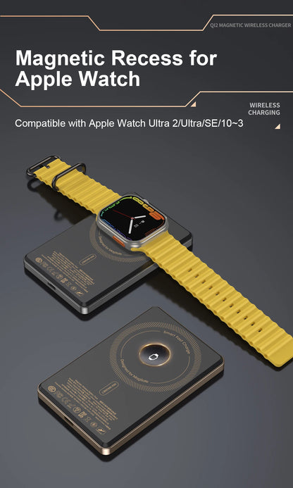 Magnetic 3-in-1 Wireless Power Bank | Fast Charging & LCD Display | For iPhone & Apple Watch & AirPods