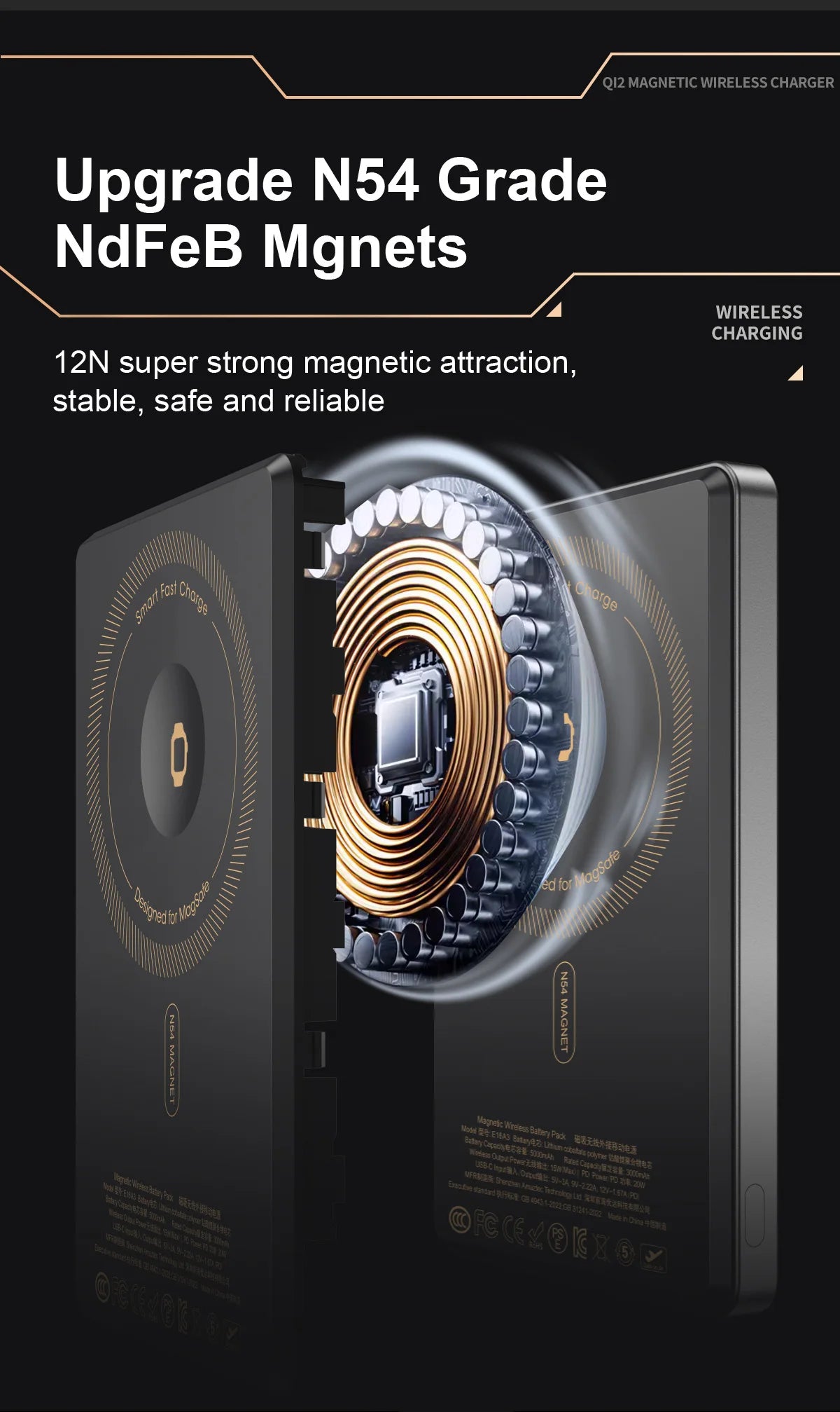 Magnetic 3-in-1 Wireless Power Bank | Fast Charging & LCD Display | For iPhone & Apple Watch & AirPods